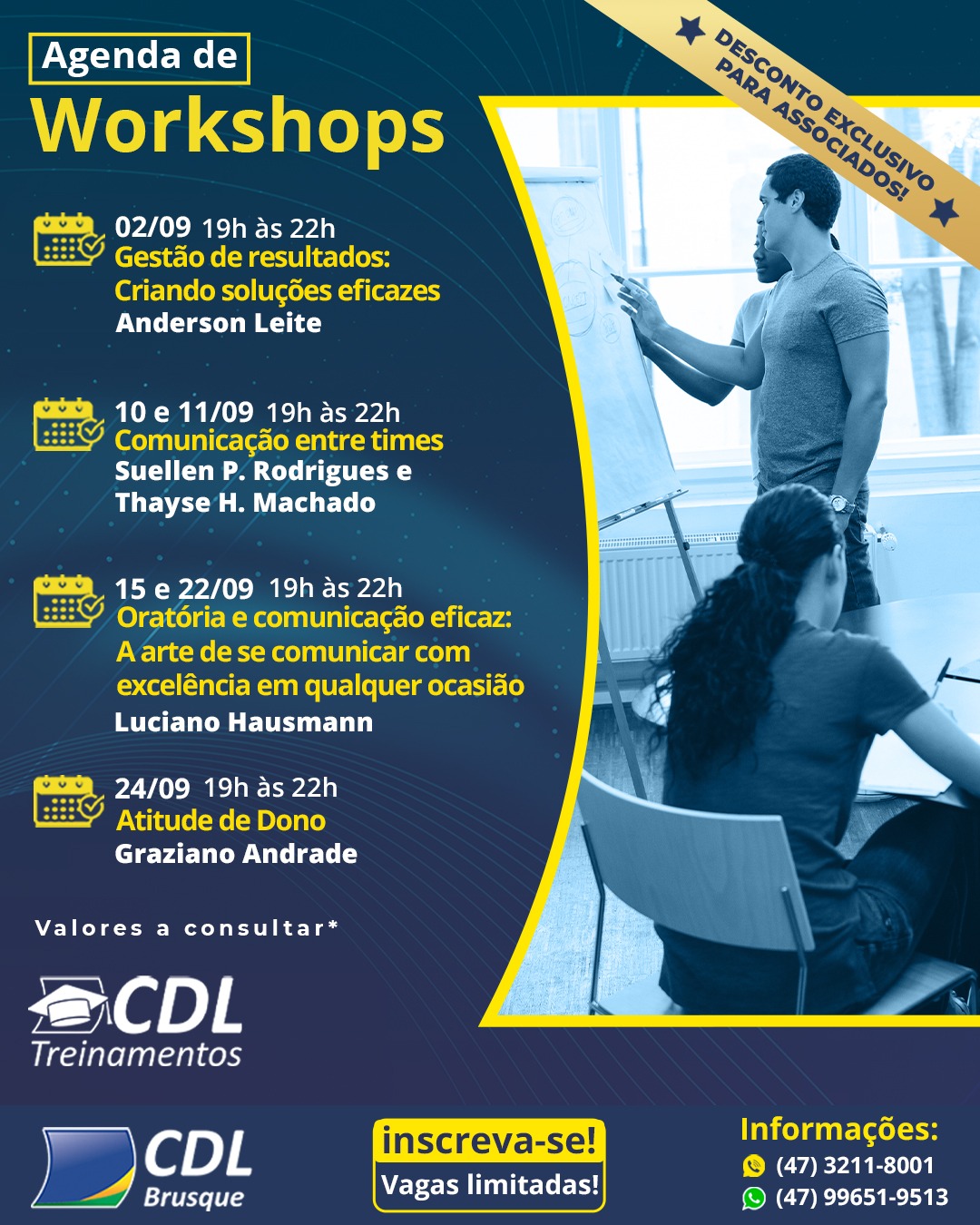 CDL Treinamentos divulga agenda de workshops de setembro
